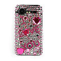 Bling I love you crystals cases diamond covers for HTC Incredible S S710e G11 - Pink