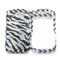 Bling Zebra crystals cases diamond covers for Blackberry Bold 9700 - White