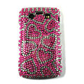 Bling heart crystals cases diamonds covers for Blackberry 9700 - Red