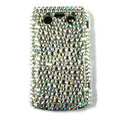 Bling point crystals cases diamonds covers for Blackberry 9700 - White