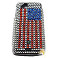 American flag bling crystals cases covers for Sony Ericsson Xperia Arc LT15I X12 LT18i - Red