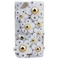 Bling flowers covers crystals cases for Sony Ericsson Xperia Arc LT15I X12 LT18i - White