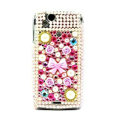 Bowknot bling crystals cases covers for Sony Ericsson Xperia Arc LT15I X12 LT18i - Pink