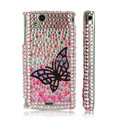 Butterfly bling crystals case covers for Sony Ericsson Xperia Arc LT15I X12 LT18i - Pink