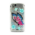 Butterfly bling crystals cases covers for Sony Ericsson Xperia Arc LT15I X12 LT18i - Blue