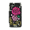 Rose bling crystals cases covers for Sony Ericsson Xperia Arc LT15I X12 LT18i - Black