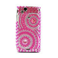 Round bling crystals cases covers for Sony Ericsson Xperia Arc LT15I X12 LT18i - Pink