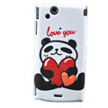 Cartoon Panda Scrub Hard Cases Covers for Sony Ericsson Xperia Arc LT15I X12 LT18i - White