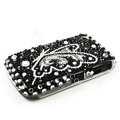 Bling Butterfly Crystals Hard Skin Cases Covers for Blackberry Curve 8520 9300 - Black