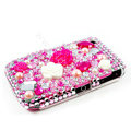 Bling Flower 3D Crystals Hard Cases Covers for Blackberry Curve 8520 9300 - Rose