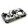 Bling Flower 3D Crystals Hard Covers Cases for Blackberry Curve 8520 9300 - Black