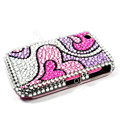Bling Heart Crystals Hard Cases Covers for Blackberry Curve 8520 9300 - Purple