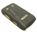 Kingpad Luxury Hard leather Cases Skin Covers for Blackberry Bold 9700 - Black