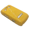 Kingpad Luxury Hard leather Cases Skin Covers for Blackberry Bold 9700 - Yellow