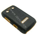 Kingpad Luxury leather Cases Hard Skin Covers for Blackberry Bold 9700 - Black