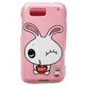 Cartoon Lover Rabbit Hard Cases Covers for Motorola Defy ME525 MB525 - Pink