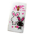 Cartoon Lovers Rabbit Hard Cases Skin Covers for Sony Ericsson X10i X10 - White