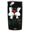 Double Rabbit Hard Cases Covers for Sony Ericsson Xperia Arc LT15I X12 LT18i - Black