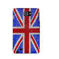 Bling British flag S-warovski Crystals Cases Covers For Samsung Galaxy Note i9220 N7000 - Red