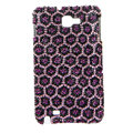 Bling Leopard S-warovski Crystals Cases Covers For Samsung Galaxy Note i9220 N7000 - Purple
