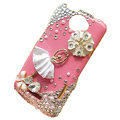 Bling Ballet girl Crystal Cases Diamond Covers for HTC One X Superme Edge S720E - Pink