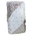 Bling Crystals Cases Covers for HTC Sensation XL Runnymede X315e G21 - White