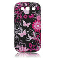 Painting Butterfly TPU Soft Cases Covers for Samsung I9300 Galaxy SIII S3 - Black