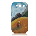 Painting Person TPU Soft Cases Covers for Samsung I9300 Galaxy SIII S3 - Gold