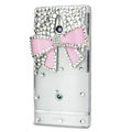 Bling Bowknot Crystals Hard Cases Covers for Sony Ericsson LT22i Xperia P - Pink