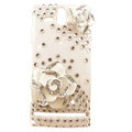 Bling Flowers Crystals Hard Cases Covers for Sony Ericsson ST25i Xperia U - White
