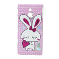 Cartoon Love Rabbit Matte Hard Cases Covers for Sony Ericsson LT22i Xperia P - Pink
