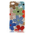 Bling Flower Crystal Cases Luxury Diamond Covers for iPhone 4G/4S - Colorful