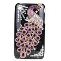 Bling Peacock Crystal Hard Cases Diamond Covers for iPhone 3G/3GS - Black
