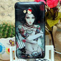 Luxury Painting Beauty Hard Cases Skin Covers for HTC X720d One XC - Black
