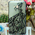 Luxury Painting Pretty girl Hard Cases Skin Covers for HTC X720d One XC - Gray