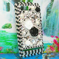 Bling Flowers 3D Crystals Hard Cases Diamond Covers for Motorola XT685 - Black