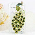Bling Peacock Crystals Hard Cases Diamond Covers for Motorola XT685 - Green
