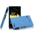 IMAK Cowboy Shell Quicksand Hard Cases Covers for Sony Ericsson ST27i Xperia Go - Blue