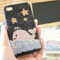 Bling Dolphin Crystal Cases Pearls Covers for iPhone 4G/4S - Black