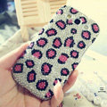 Bling Leopard Crystal Case Pearls Covers for Samsung Galaxy SIII S3 I9300 I9308 I939 I535 - Pink