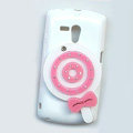 Bling Lollypop Crystals Hard Cases Covers for Sony Ericsson MT25i Xperia neo L - White