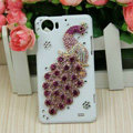Bling Peacock Crystal Cases Diamond Hard Covers for OPPO Finder X907 - Purple