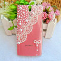 Bling Pearl Lace Cases Hard Covers for Sony Ericsson LT26i Xperia S - Pink