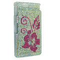 Bling Flower Rhinestone Crystal Cases Covers for Sony Ericsson ST27i Xperia Go - Rose