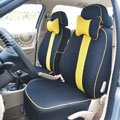 VV diamond mesh+100% Cotton Autos Car Seat Covers for BMW 128i - Black + Yellow