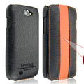 IMAK Luxury Holster Cases Slim leather Covers for Samsung i8150 Galaxy W - Black