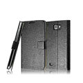 IMAK Slim leather Cases Luxury Holster Covers for Samsung Galaxy Note i9220 N7000 i717 - Black