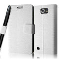 IMAK Slim leather Cases Luxury Holster Covers for Samsung Galaxy Note i9220 N7000 i717 - White