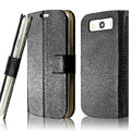 IMAK Slim leather Cases Luxury Holster Covers for Samsung Galaxy SIII S3 I9300 I9308 I939 I535 - Black