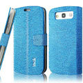 IMAK Slim leather Cases Luxury Holster Covers for Samsung Galaxy SIII S3 I9300 I9308 I939 I535 - Blue